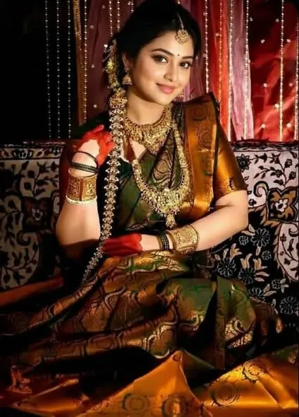 Kanjivaram Design Katan Saree for Festivals, 3 Colours