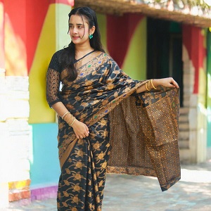 Silk Katan saree (Black)