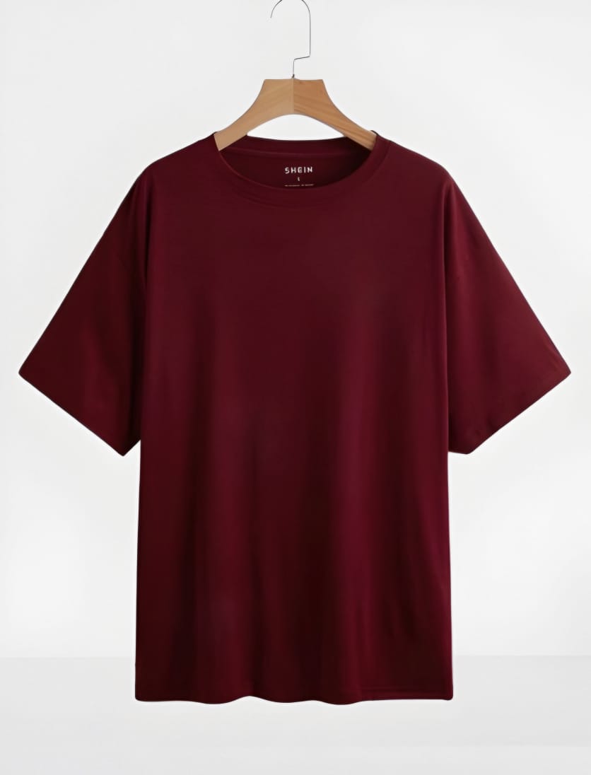 Men's Soft Cotton Drop Shoulder T-Shirt, Solid Colours