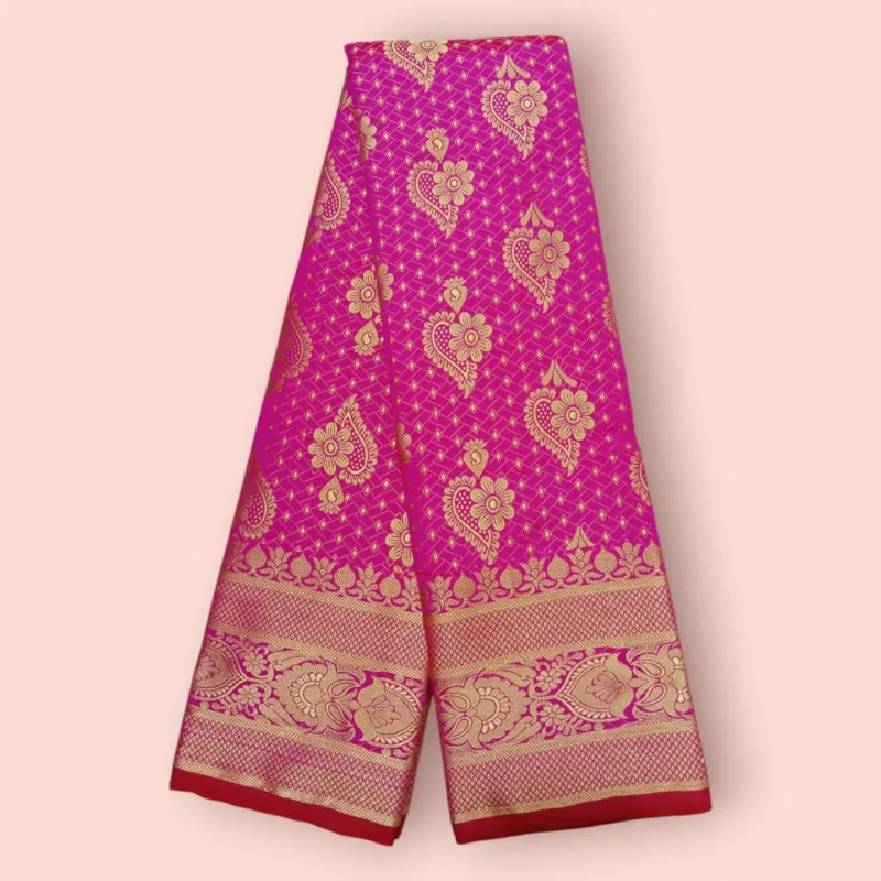 Zari Thread Silk Katan Saree for Women, 12 Haath, 4 Colours