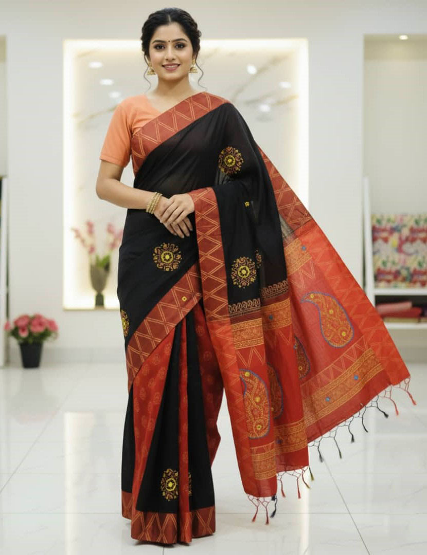 Women's Dhupian Silk Saree, 13 Haath, Without Blouse Piece