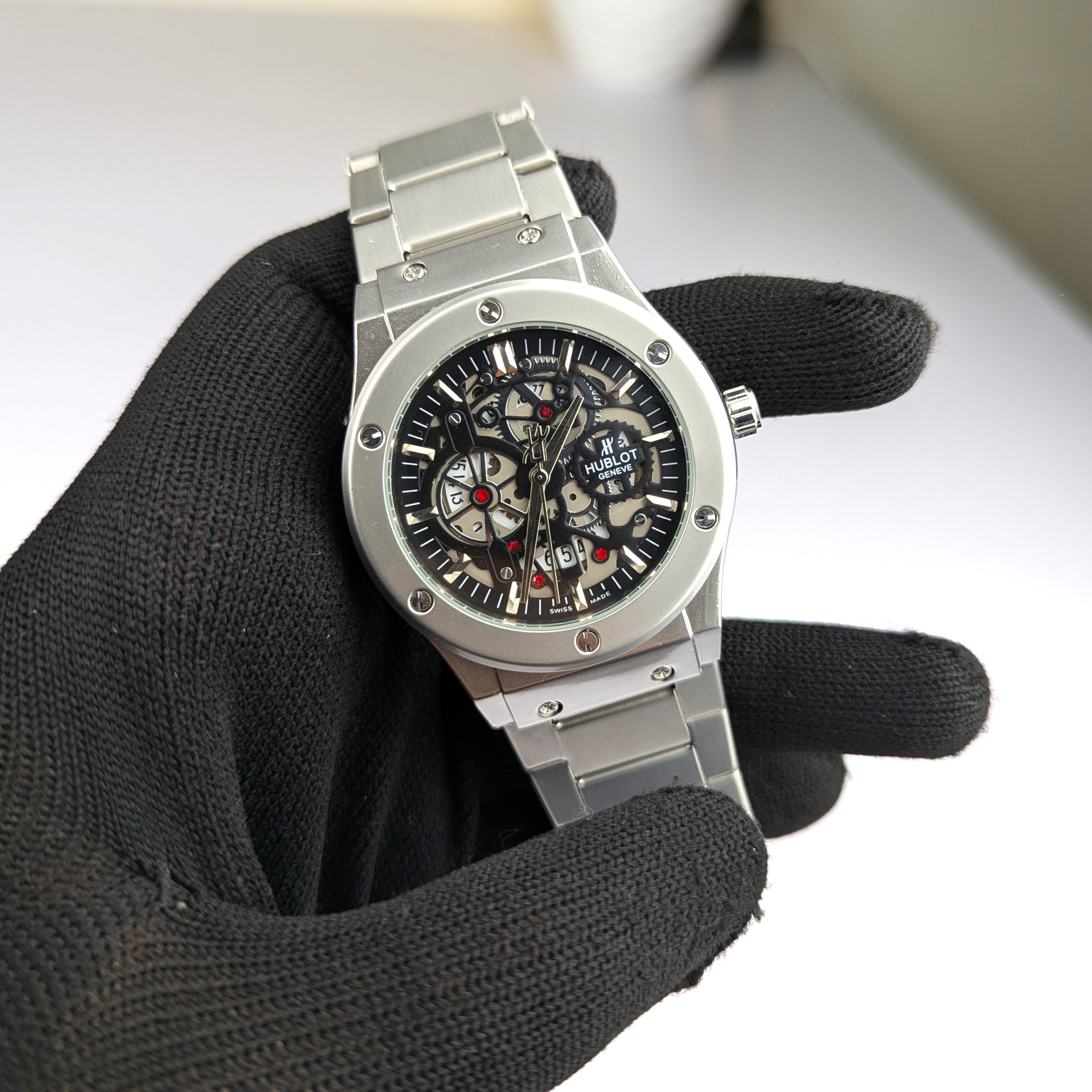 Hublot মেকানিক্যাল ওয়াটার রেজিস্ট্যান্ট স্টেইনলেস স্টিল ঘড়ি