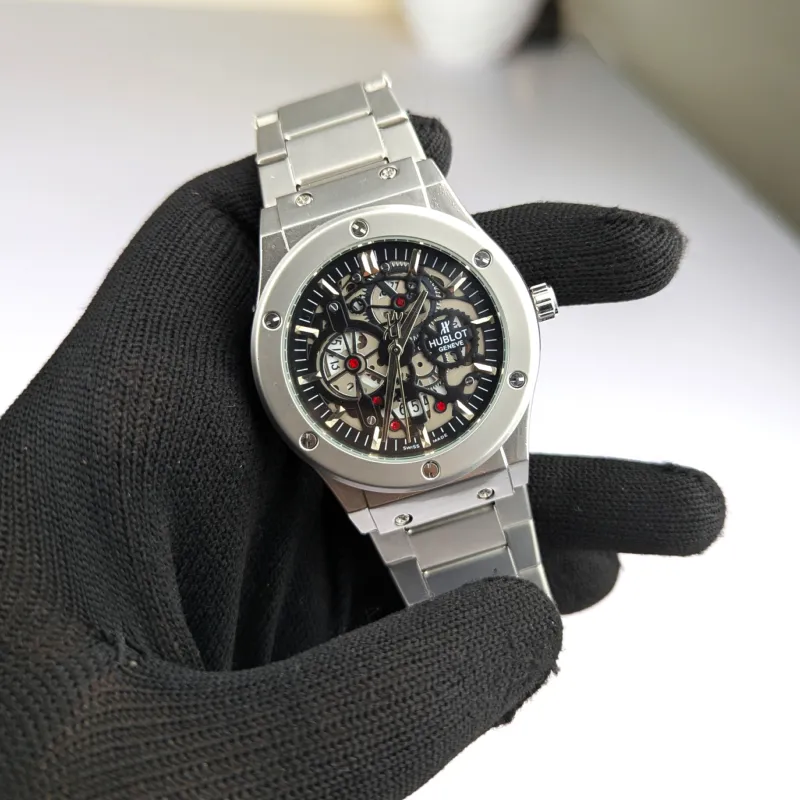 Hublot মেকানিক্যাল ওয়াটার রেজিস্ট্যান্ট স্টেইনলেস স্টিল ঘড়ি