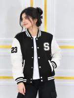 Brushed Cotton Varsity Jacket for Men and Women, Sizes M to XL