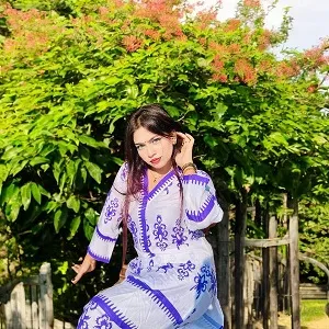 Floral Fusion লিনেন টু পিস সেট