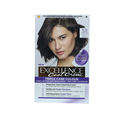 L'Oreal Excellence Cool Creme Triple Care Routine - 5.11 Ultra Ash Light Brown (Belgium)
