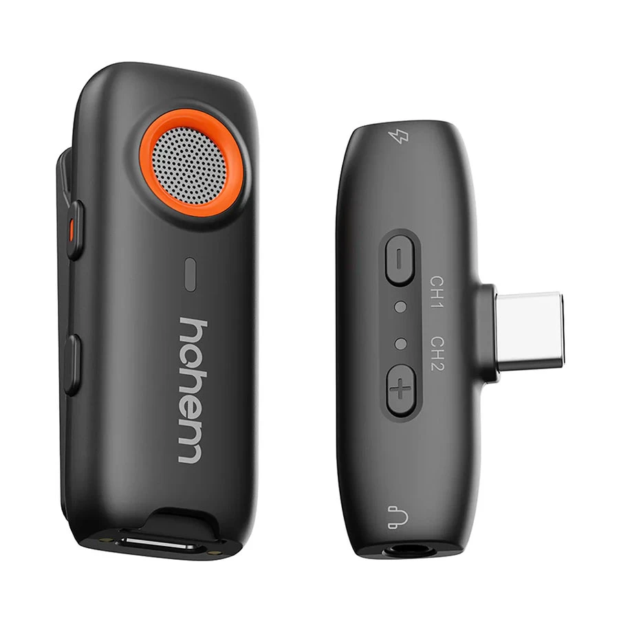 Hohem MIC-01 (2TX + 1RX) Black Microphone with Charging Case