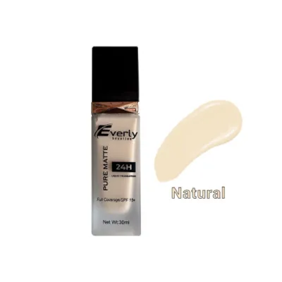 Everly Pure Matte ফুল কভারেজ লিকুইড ফাউন্ডেশন 24H SPF15 - Natural