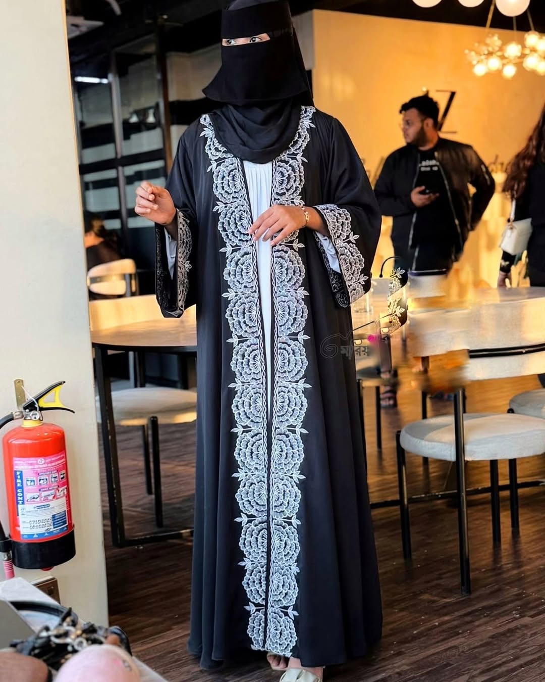 Embroidery Borka Full Set with Koti, Inner and Hijab, 4 Colours
