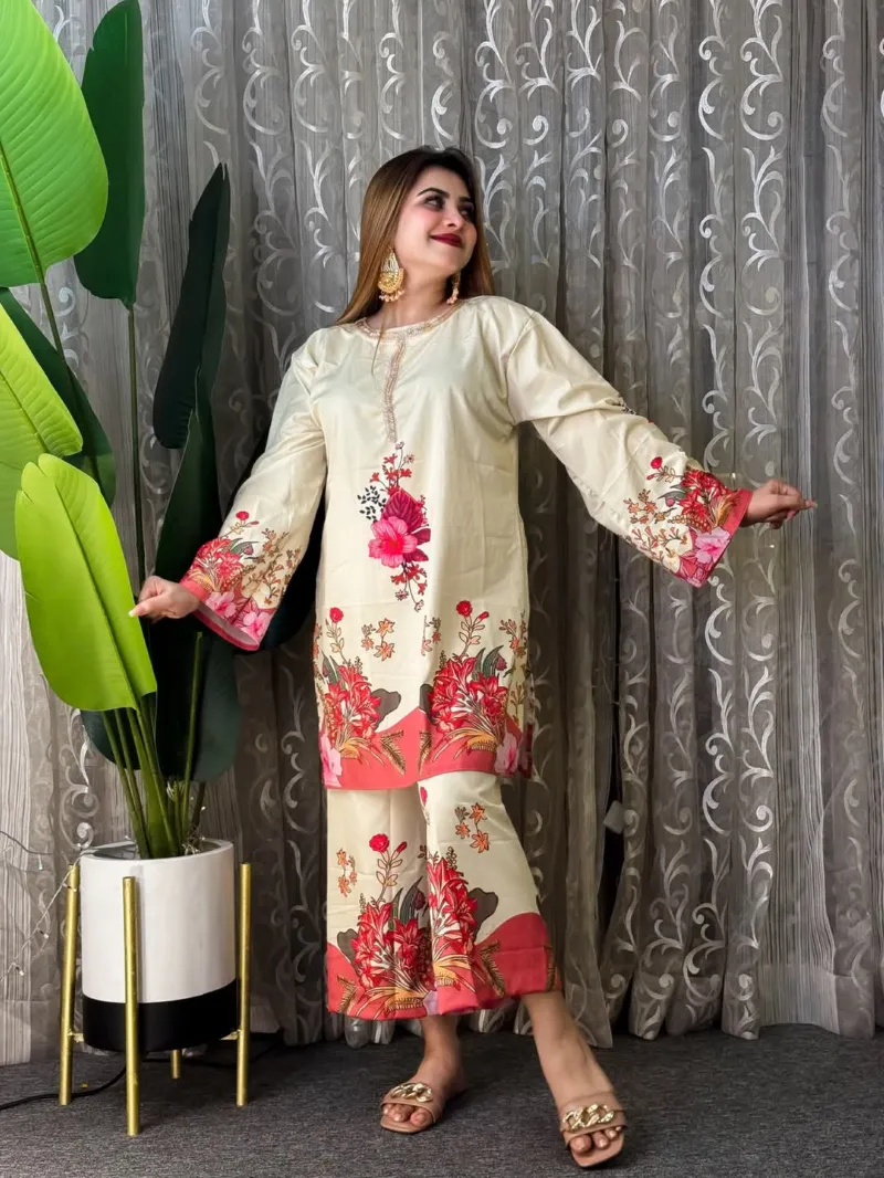 Dubai Silk ডিজিটাল প্রিন্ট টু পিস, 3টি রং, বডি 36 থেকে 46