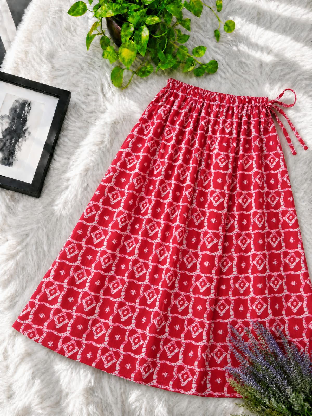 Women's Flared Linen Skirt, 39 Inch Length, Waist 28 to 44