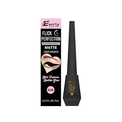 Everly Flick Perfection ওয়াটারপ্রুফ ম্যাট লিকুইড আইলাইনার - কালো 7ml