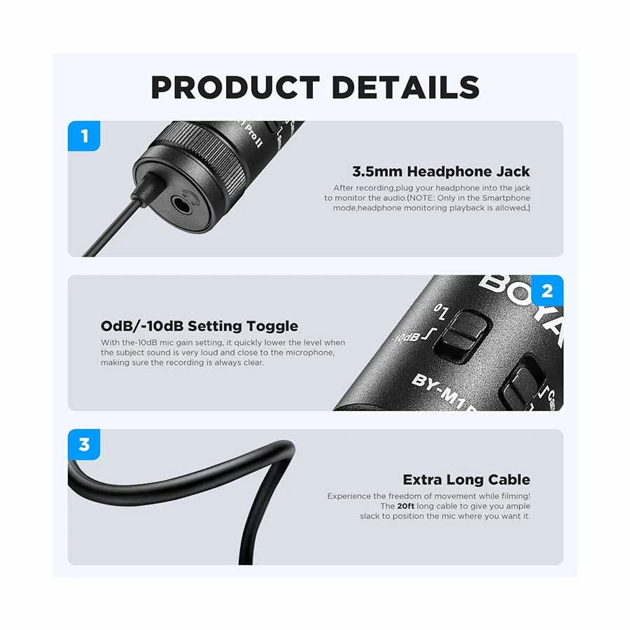 BOYA BY-M1 Pro II Lavalier Microphone