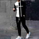 Men's 160 GSM Mesh Jersey Full Sleeve T-Shirt and Trouser Set