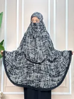 ভিসকস কটন লং হিজাব নিকাবসহ, পেছনে 50 ইঞ্চি, 6 রং