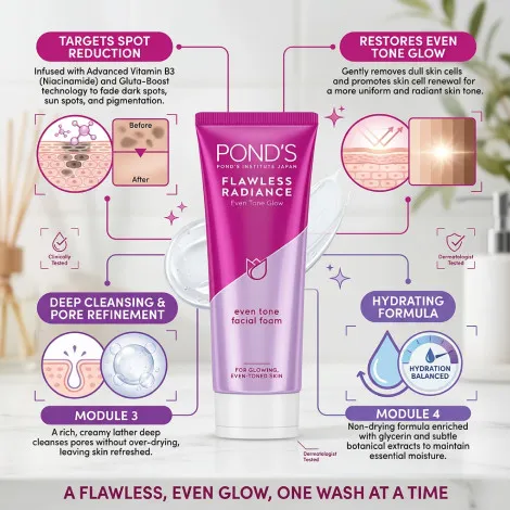 Pond's Flawless Radiance ইভেন টোন গ্লো ফেসিয়াল ফোম 100g