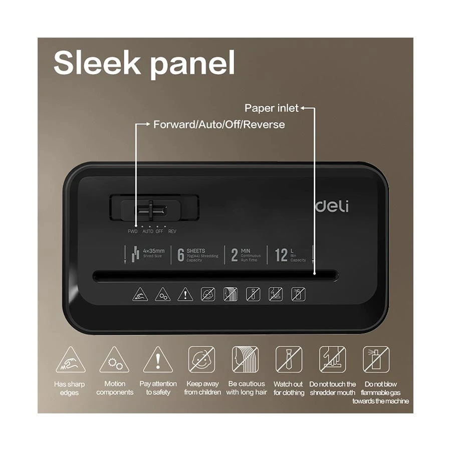 Deli ET016 6 Sheet Mini Paper Shredder