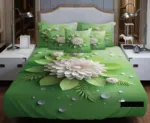 3D প্রিন্টেড ভেলভেট বেডশিট সেট – বালিশ ও কোলবালিশের কভারসহ