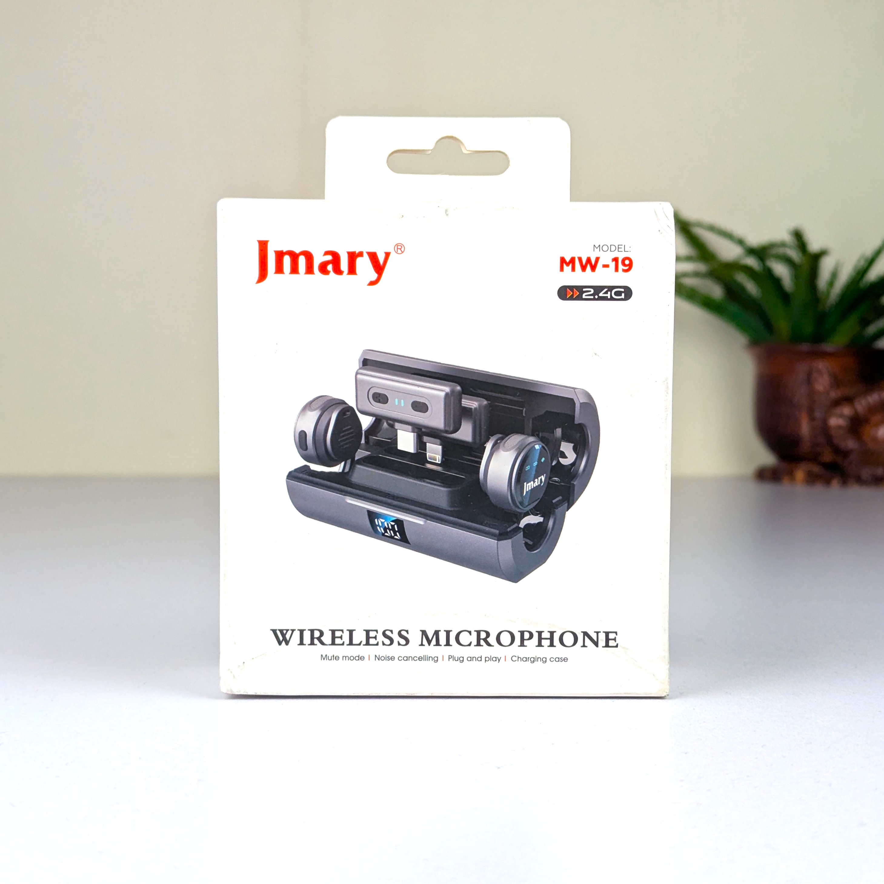 Jmary MW-19 নয়েজ ক্যান্সেলেশন ডুয়াল ওয়্যারলেস মাইক্রোফোন