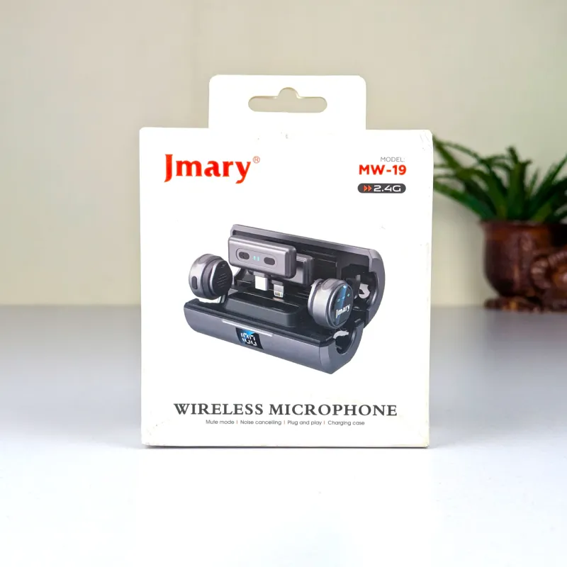 Jmary MW-19 নয়েজ ক্যান্সেলেশন ডুয়াল ওয়্যারলেস মাইক্রোফোন