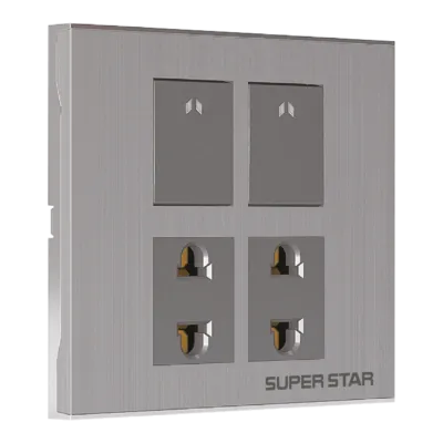 Super Star Silver Line 2 গ্যাং সুইচ ও টু পিন সকেট
