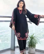 মেয়েদের পূজা লিনেন থ্রি-পিস, এমব্রয়ডারি ও ডিজিটাল প্রিন্ট ওড়না