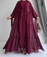 Pori Koti Borka with Separate Inner and Koti, Cherry Fabric