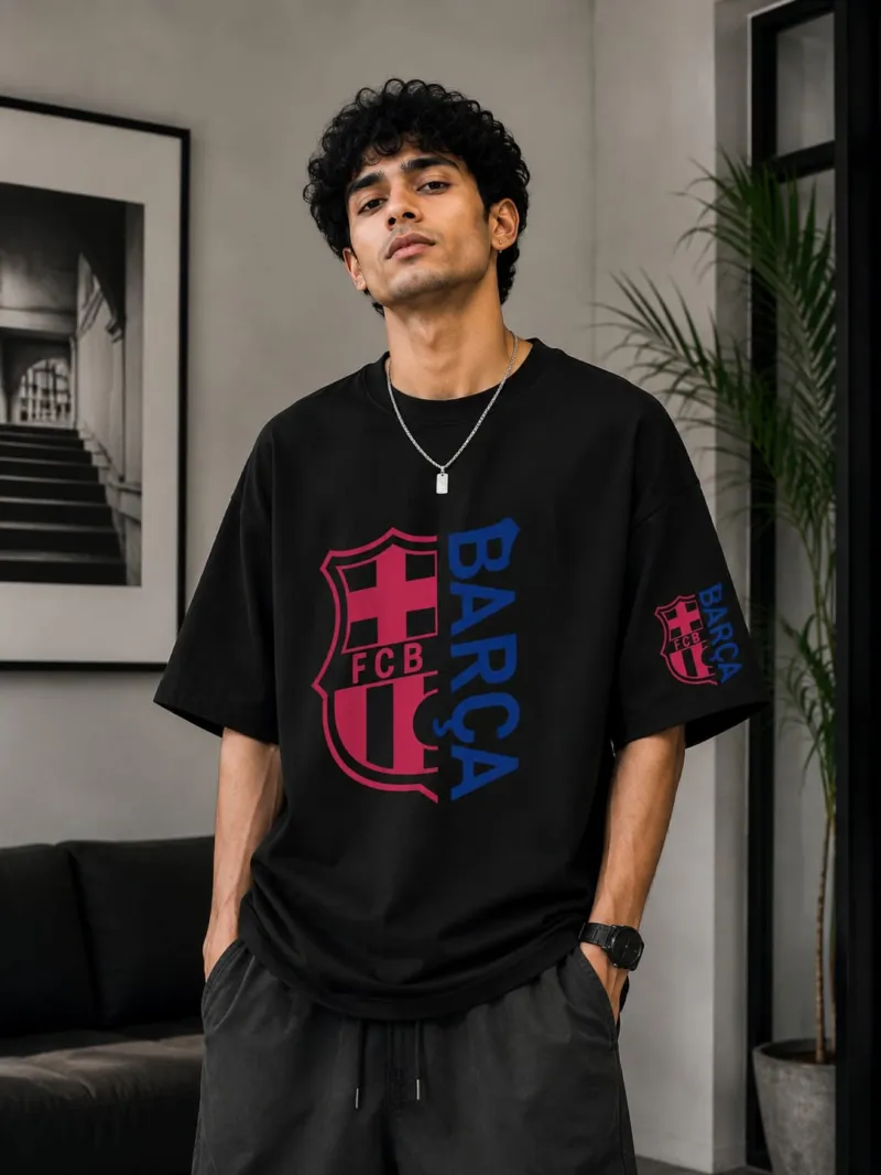 Men's Drop Shoulder T-Shirt, DTF Print on Pure Cotton, Chest 42 to 48