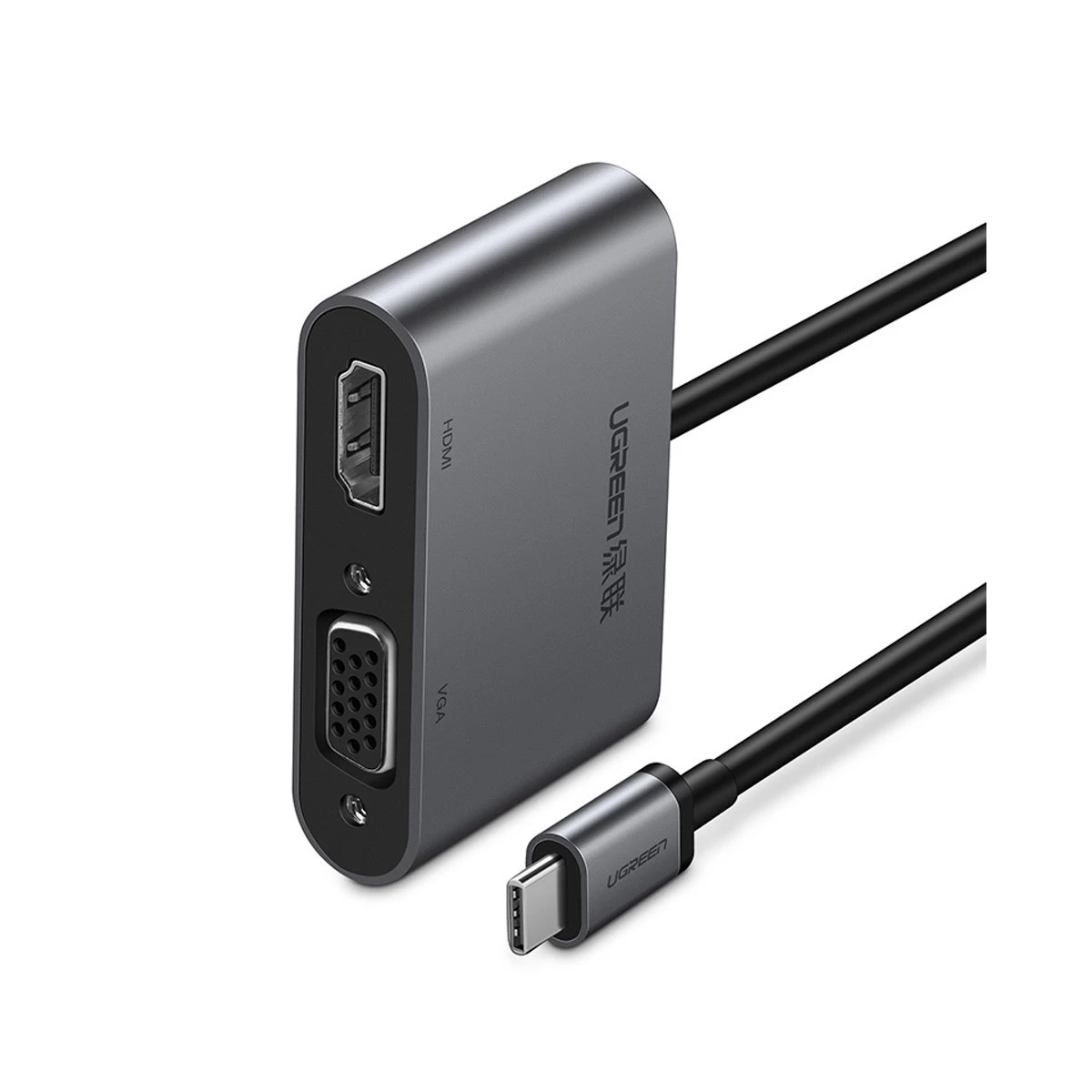 UGREEN 50505 Type-C to HDMI, VGA, USB 3.0 & Type-C Converter Gray