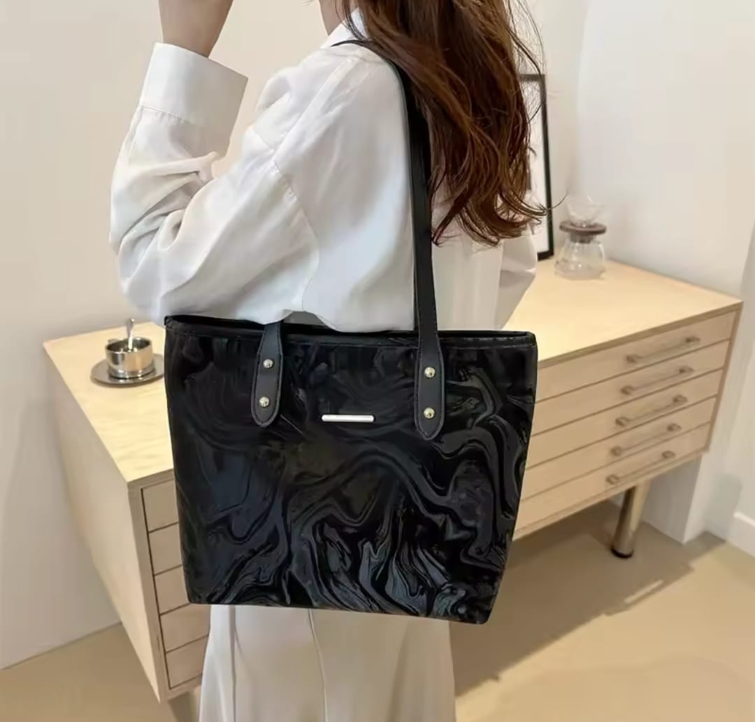 Women's PU Leather Fashion Tote Bag, 2 Colour Choices