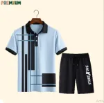 Men's Pure Cotton Polo Shirt and Half Pant Combo, 200 GSM