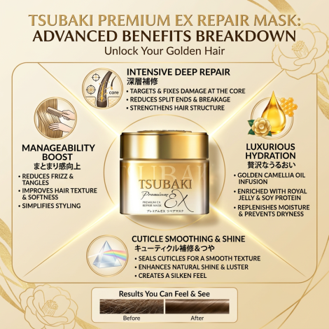 Tsubaki Premium Ex Repair Mask 180g (Japan)