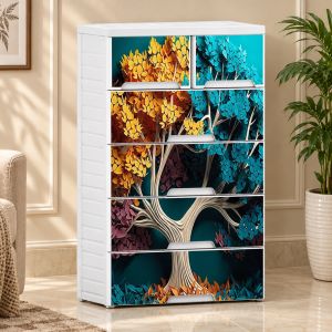 RFL প্লাস্টিক ওয়ারড্রোব Double 5D KD Elegant HD - Spring (5 ড্রয়ার)