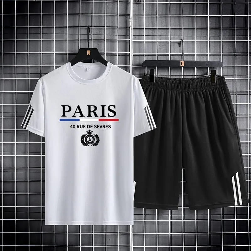 Men's Mesh T-Shirt with Short Pant, 160 GSM Two-Piece, 6 Colours