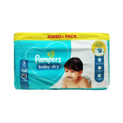 Pampers Baby Dry প্যান্ট ডায়াপার সাইজ 3, 6-10 kg, 98 পিস জাম্বো প্যাক