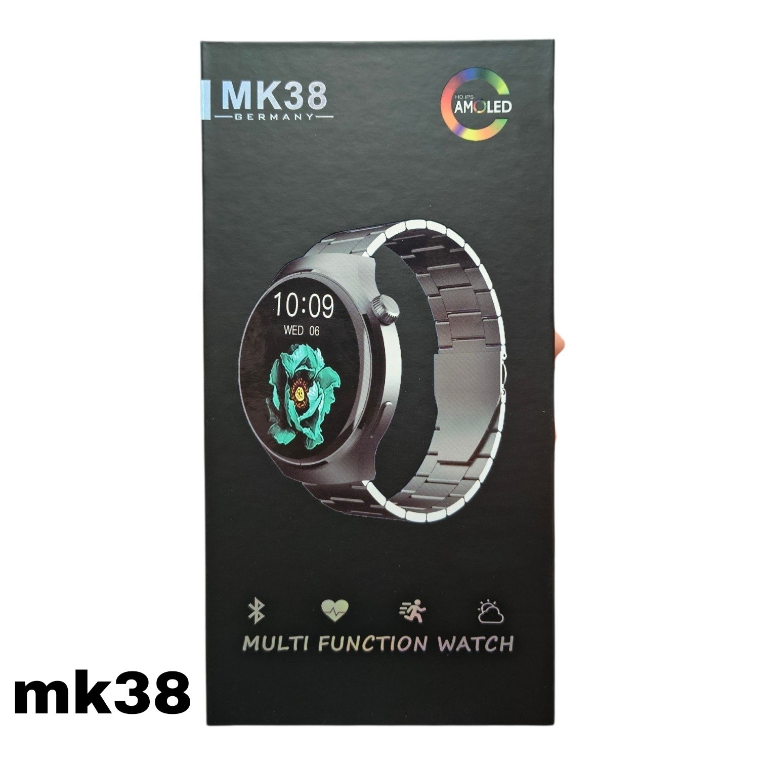 MK38 রাউন্ড AMOLED HD ডিসপ্লে মাল্টি ফাংশন স্মার্ট ওয়াচ