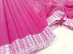 Nokshi Paar Saree with Matching Blouse Piece, 3 Colours