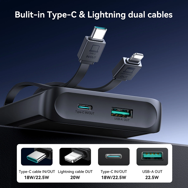 Joyroom JR-PBF19 22.5W Fast Charging Power Bank – 10000mAh Quad Output Portable Charger