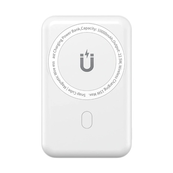 Wiwu Snap Cube 10000mAh 22.5W ম্যাগনেটিক ওয়্যারলেস পাওয়ার ব্যাংক (সাদা)