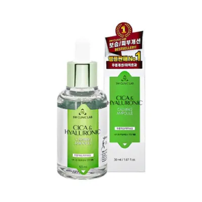 3W Clinic Lab সিকা ও হায়ালুরোনিক ক্যালমিং অ্যাম্পুল 50ml