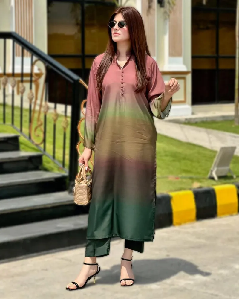 Women's Cotton Silk Digital Print Two Piece, 4 Colours