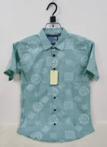 Men's Half Sleeve Print Shirt in Pure Cotton, Slim Fit, 6 Colours