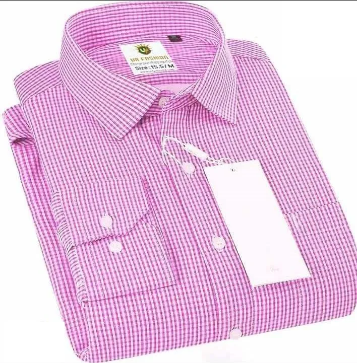 Men's Full Sleeve Formal Check Shirt, Pure Cotton, 4 Colours