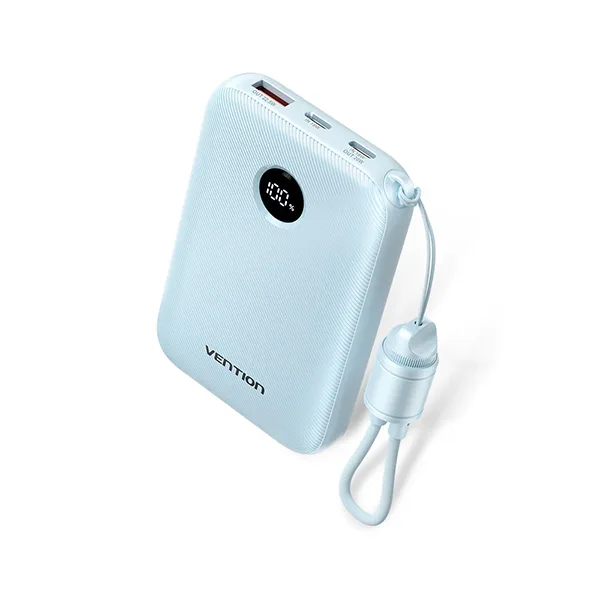 Vention FKAL0-C 10000mAh 22.5W ফাস্ট চার্জিং পাওয়ার ব্যাংক (বিল্ট-ইন USB-C কেবলসহ)