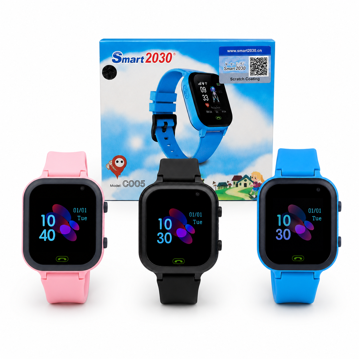 Smartberry 2030 C005 কিডস স্মার্ট ওয়াচ – GPS ট্র্যাকিং, ভিডিও কল, সিম কার্ড, ফ্ল্যাশলাইট ও ক্যামেরা