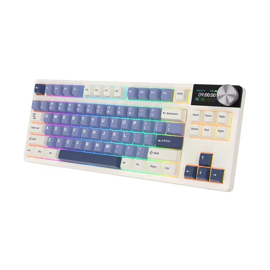 Royal Kludge RK S85 Hot Swap Beige Switch Keyboard Horizon Blue
