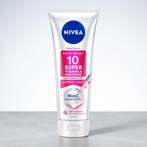 Nivea Extra Bright 10 সুপার ভিটামিন ও স্কিন ফুডস Glow Perfection বডি সিরাম 300ml