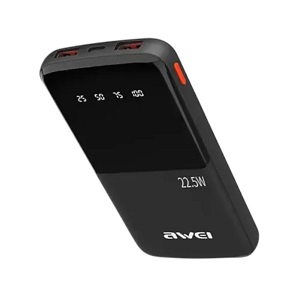 Awei  P10K 10000mAh 22.5W PD ফাস্ট চার্জ পাওয়ার ব্যাংক