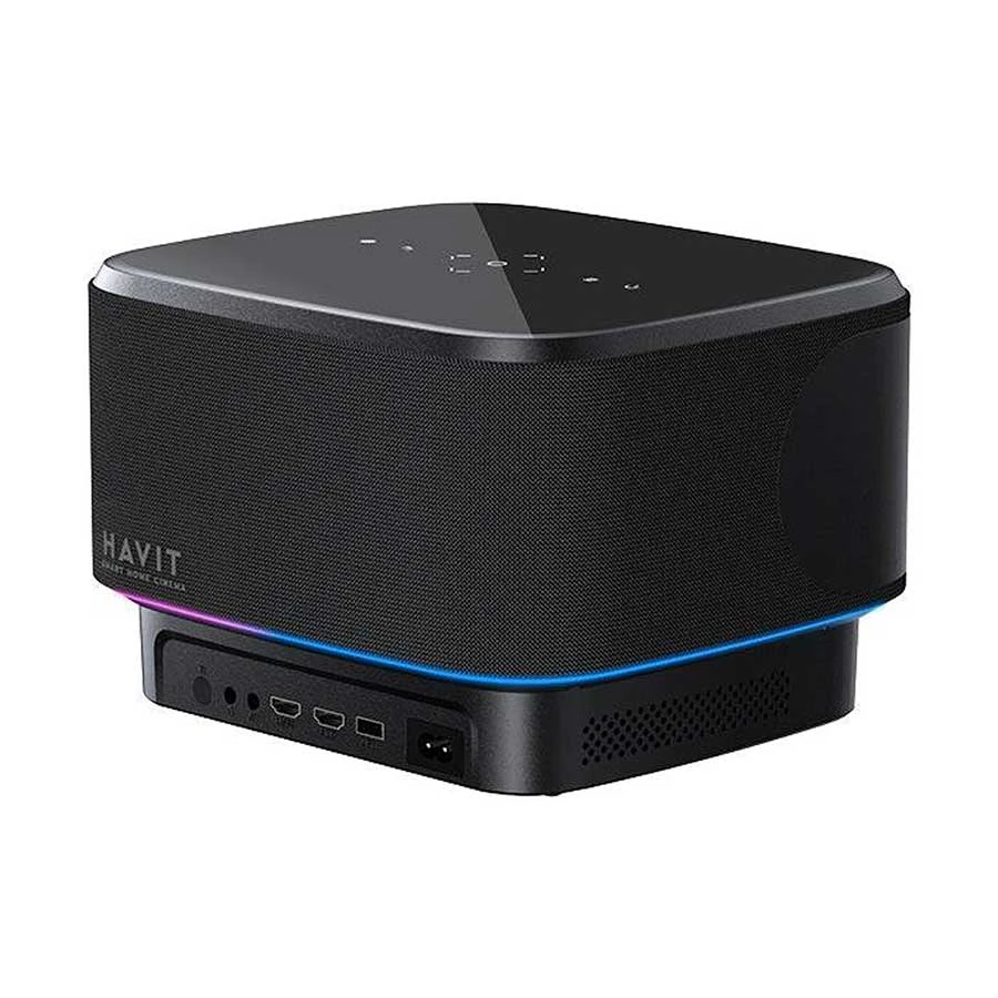 Havit PJ300 Plus 550 Lumens 1080p Google TV Smart Projector, Black