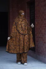 Linen Khimar and Palazzo Set with Niqab, 5 Colours
